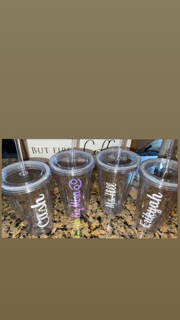 Clear acrylic name cups